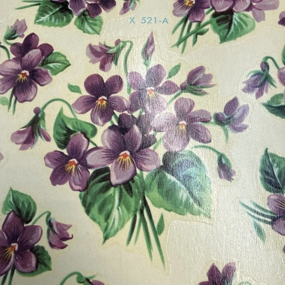 1950s Meyercord Decals Flowers Small And Extra Small (lot Of 2)